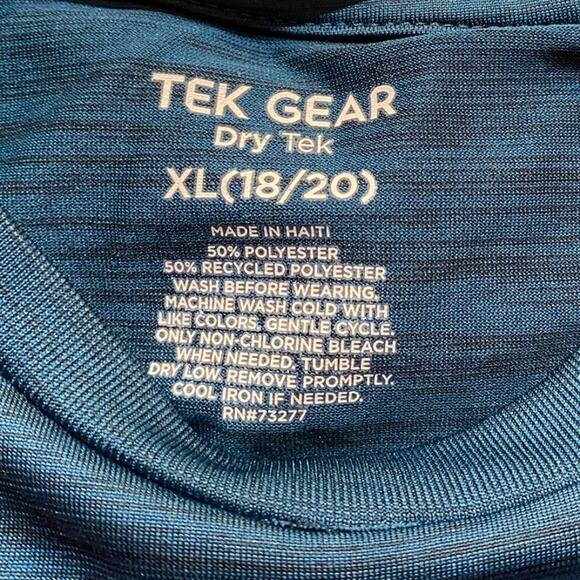 Tek Gear Dry Tek Blue Baseball Boys Shirt Sz XL - Picture 6 of 6